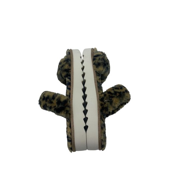 Koolaburra By Ugg Fuzzy Leopard Slippers Womens Size 8 Comfort Slide Cheetah - Picture 11 of 11